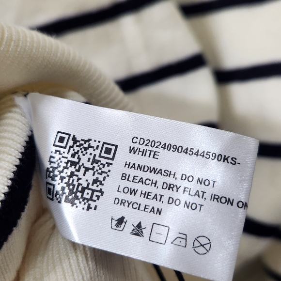 NWT - Cider Black and White Striped Sweater with Button Accents - Picture 8 of 12